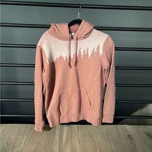 tentree Pink Hoodie with Forest Design